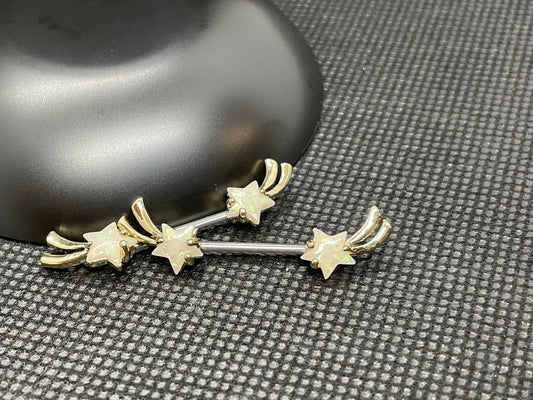 pair of shooting star nipple rings